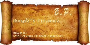 Benyák Piramusz névjegykártya
